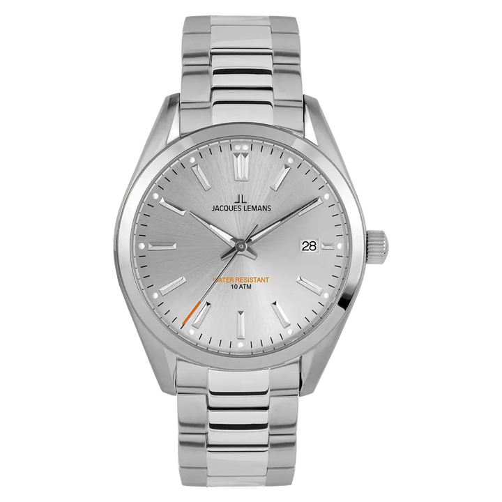 Jacques Lemans Derby 1-1859F - Elegante Herren Quarzuhr Edelstahl 40mm