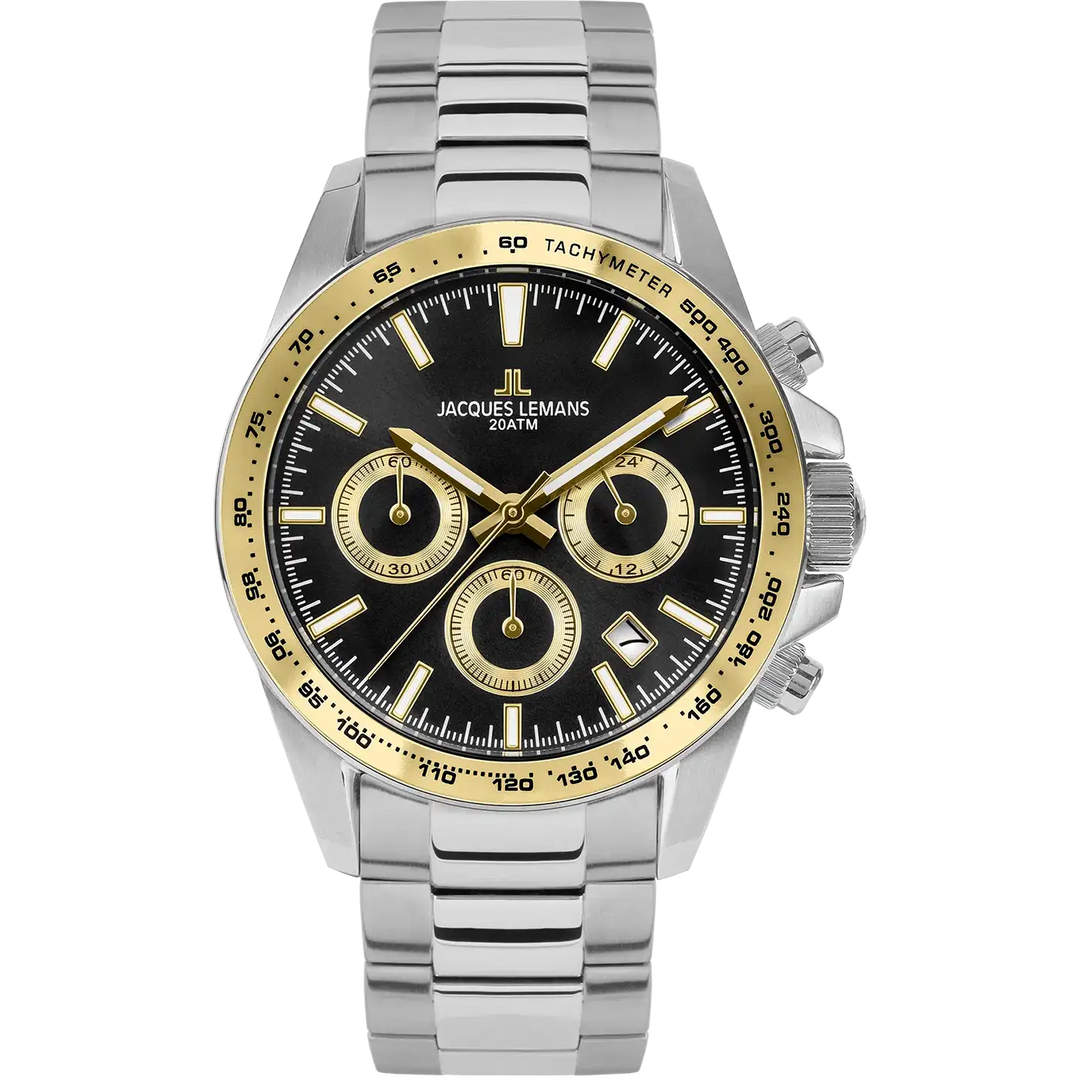 Jacques Lemans Liverpool 1-1877H - Herren Chronograph Quarzuhr 41mm Edelstahl