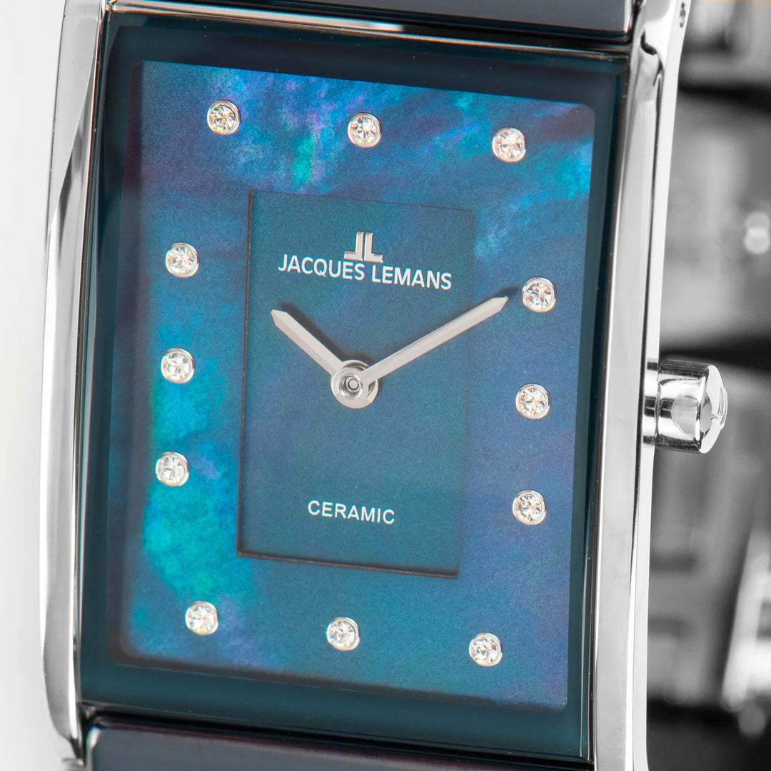 Jacques Lemans Dublin 1-1940H - Elegante Damen Quarzuhr mit Keramik-Armband