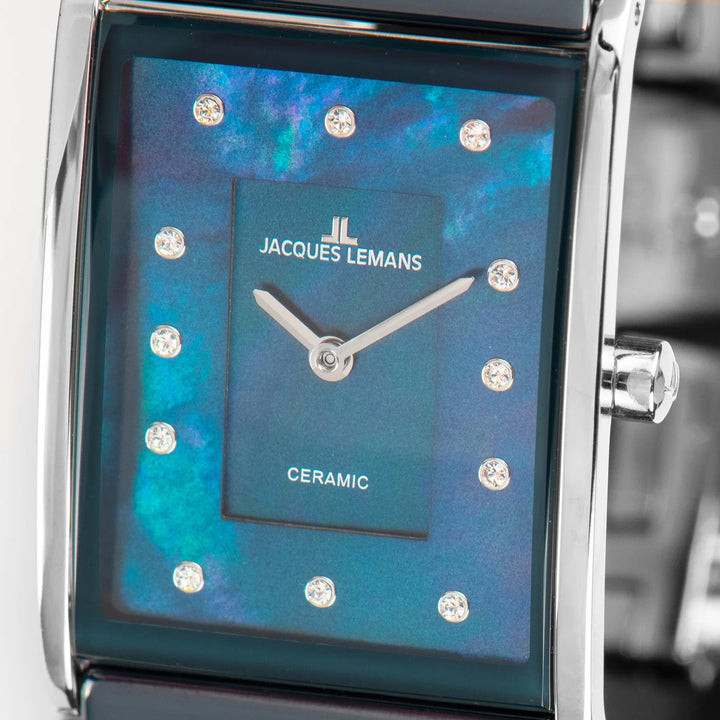 Jacques Lemans Dublin 1-1940H - Elegante Damen Quarzuhr mit Keramik-Armband