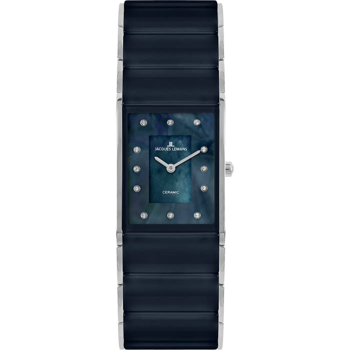 Jacques Lemans Dublin 1-1940H - Elegante Damen Quarzuhr mit Keramik-Armband