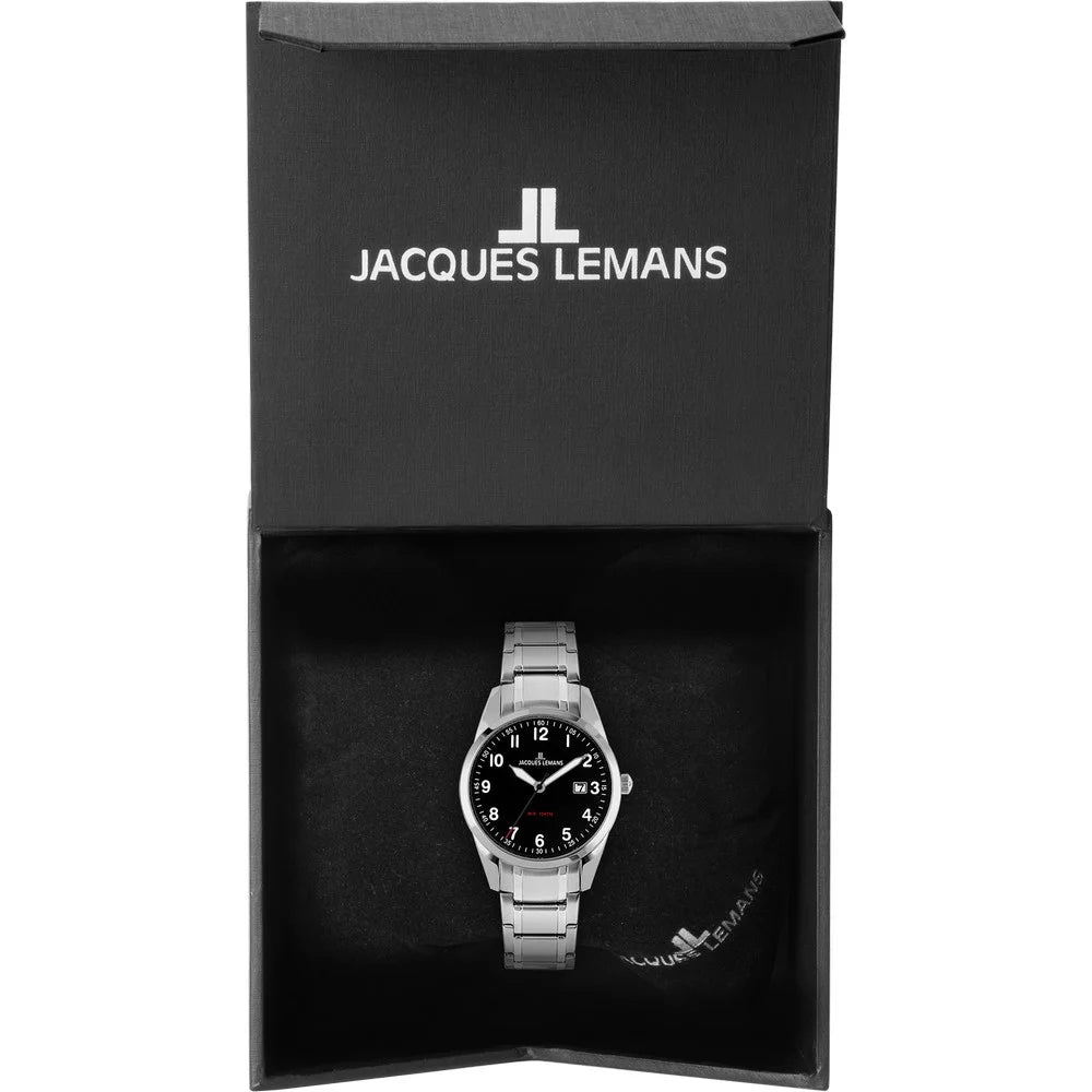 Jacques Lemans Vienna 1-2005C - Elegante Herren Quarzuhr 30mm Zugband