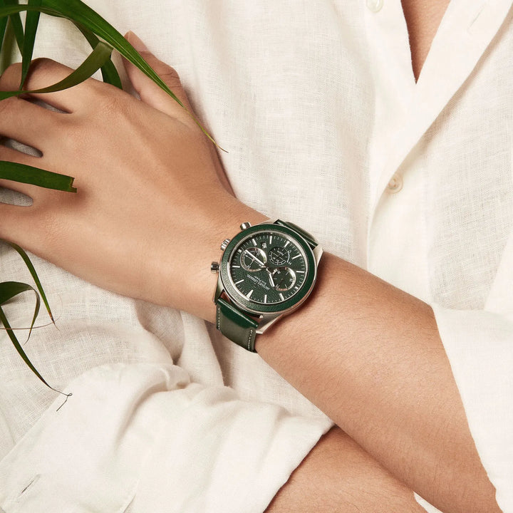 Jacques Lemans Eco Power 1-2115D - Herren Solaruhr 44mm AppleSkin Grün