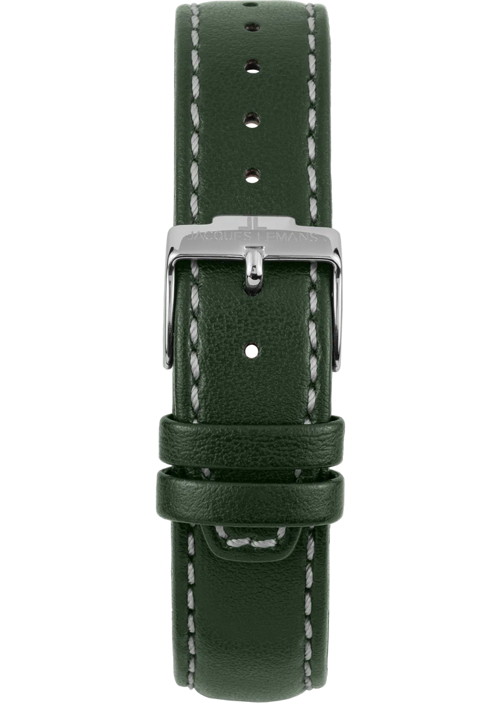 Jacques Lemans Eco Power 1-2116B - Herren Solaruhr 40mm AppleSkin Grün
