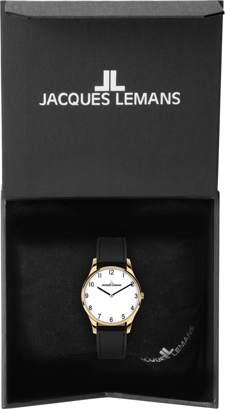 Jacques Lemans London 1-2123H - Elegante Damen Quarzuhr IP-Gold 30mm