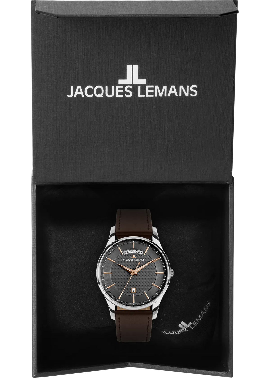 Jacques Lemans London 1-2193D - Elegante Herren Quarzuhr mit Wochentag 40mm