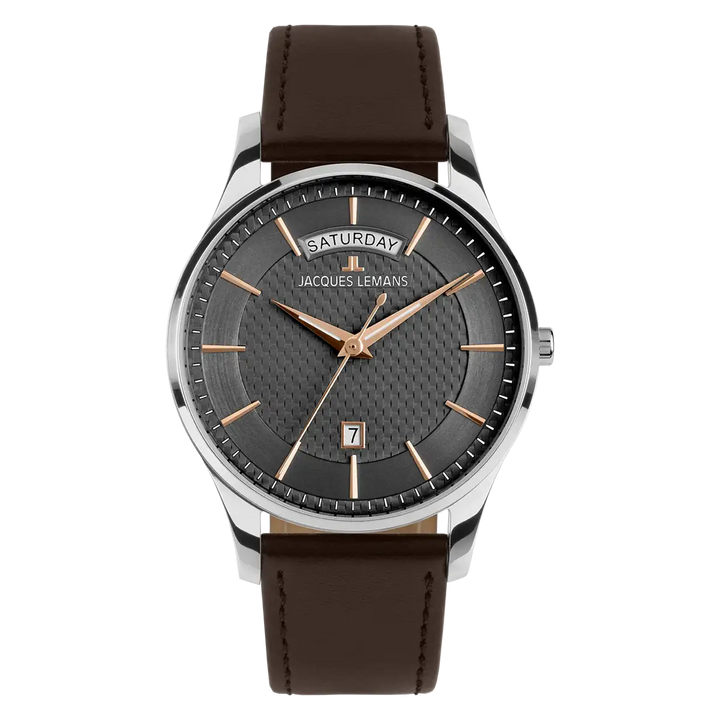 Jacques Lemans London 1-2193D - Elegante Herren Quarzuhr mit Wochentag 40mm