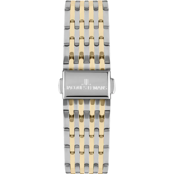 Jacques Lemans London 1-2193J - Elegante Herren Quarzuhr IP-Gold Bicolor mit Wochentag