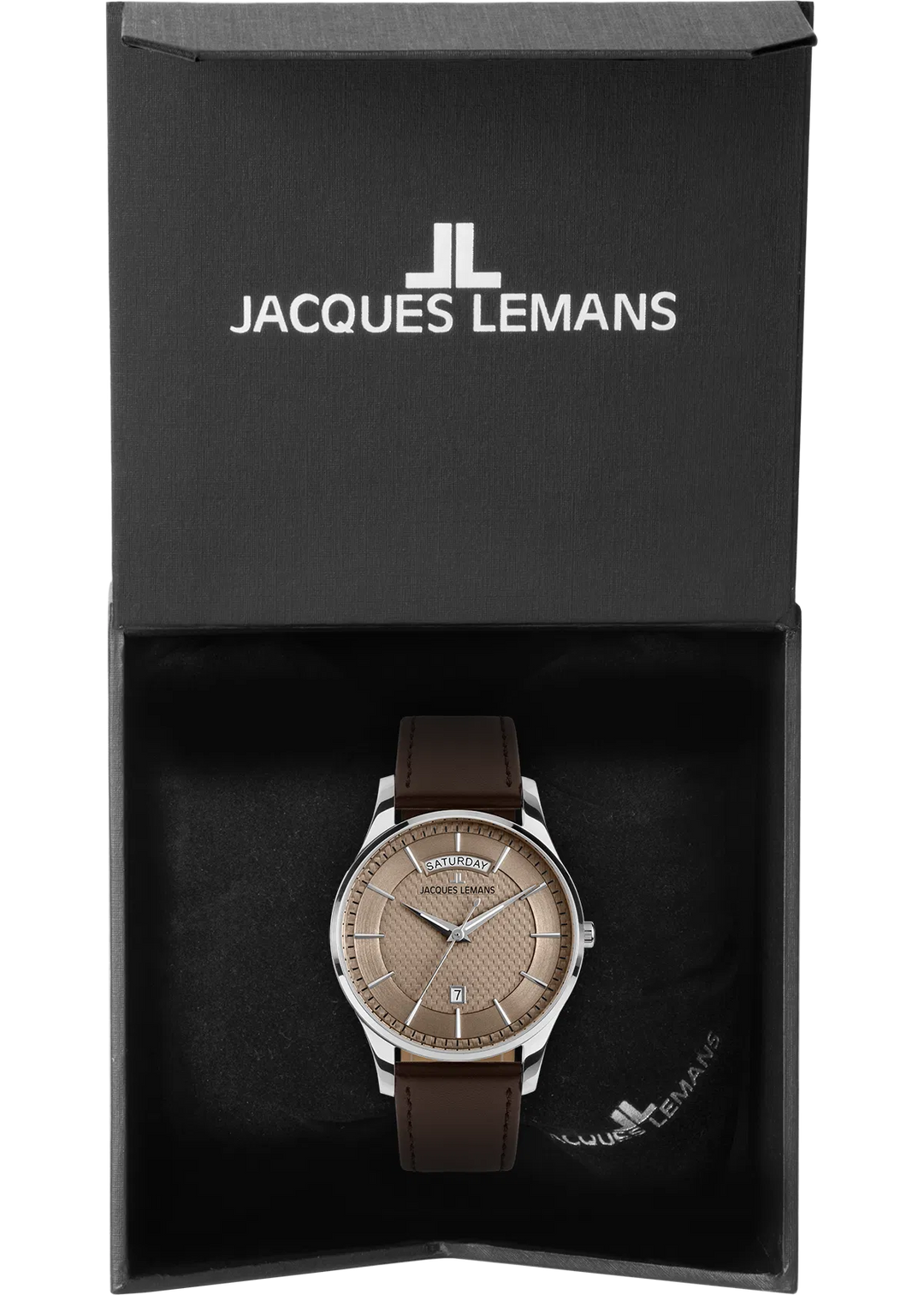 Jacques Lemans London 1-2193K - Elegante Herren Quarzuhr mit Wochentag 40mm