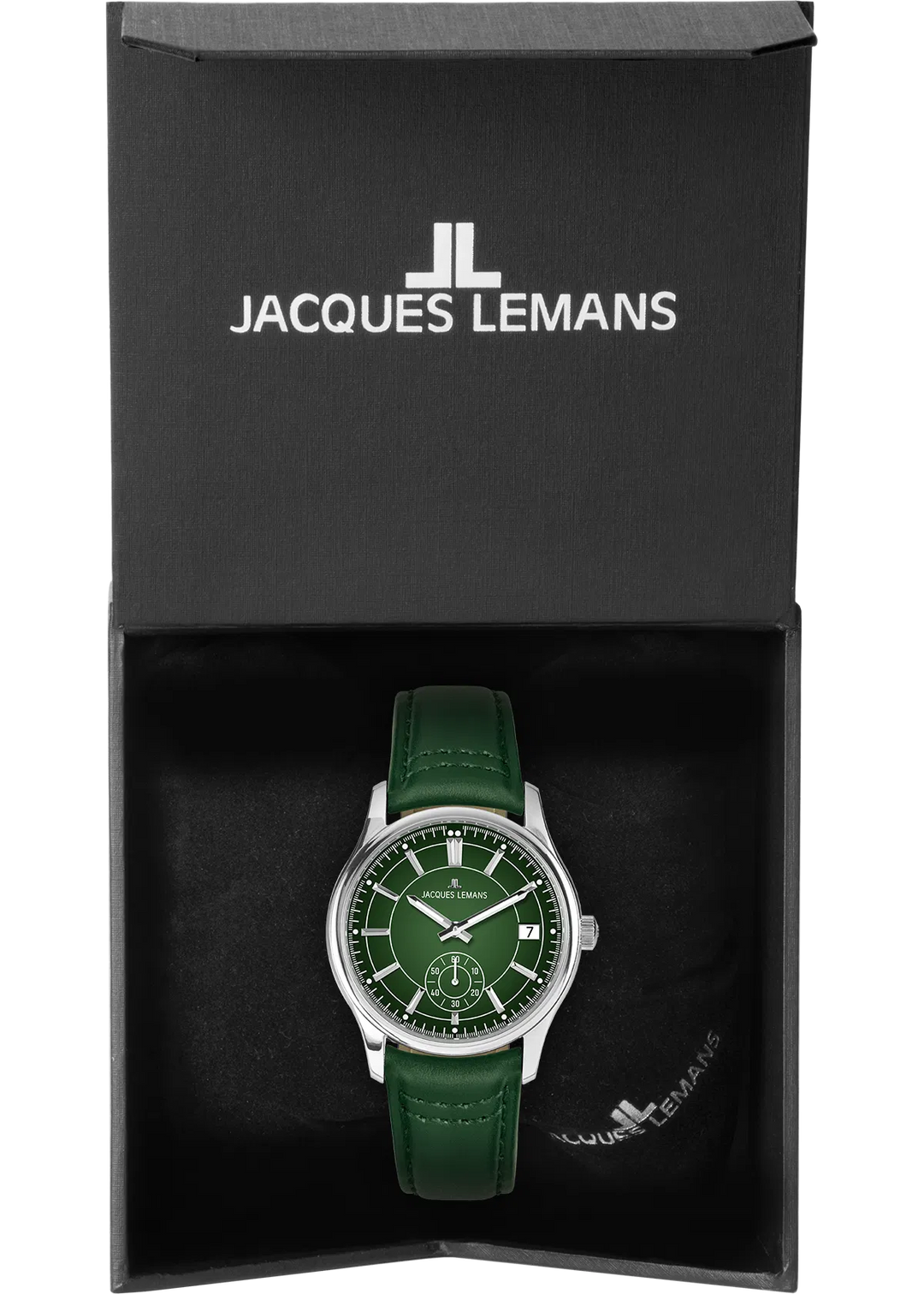 Jacques Lemans Derby 1-2197C - Elegante Herren Quarzuhr mit grünem Zifferblatt