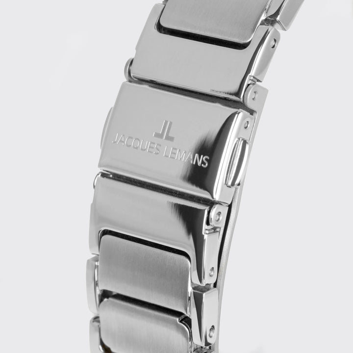 Jacques Lemans Milano 1-2208B - Elegante Damen Quarzuhr mit Glassteinen 30mm