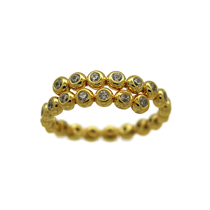 Ring Sterlingsilber vergoldet, 25 Zirkonia