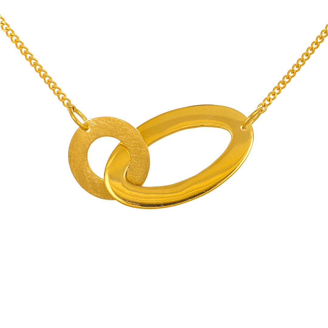 Collier, tlw. mattiert, 42/45 cm, Sterlingsilber vergoldet