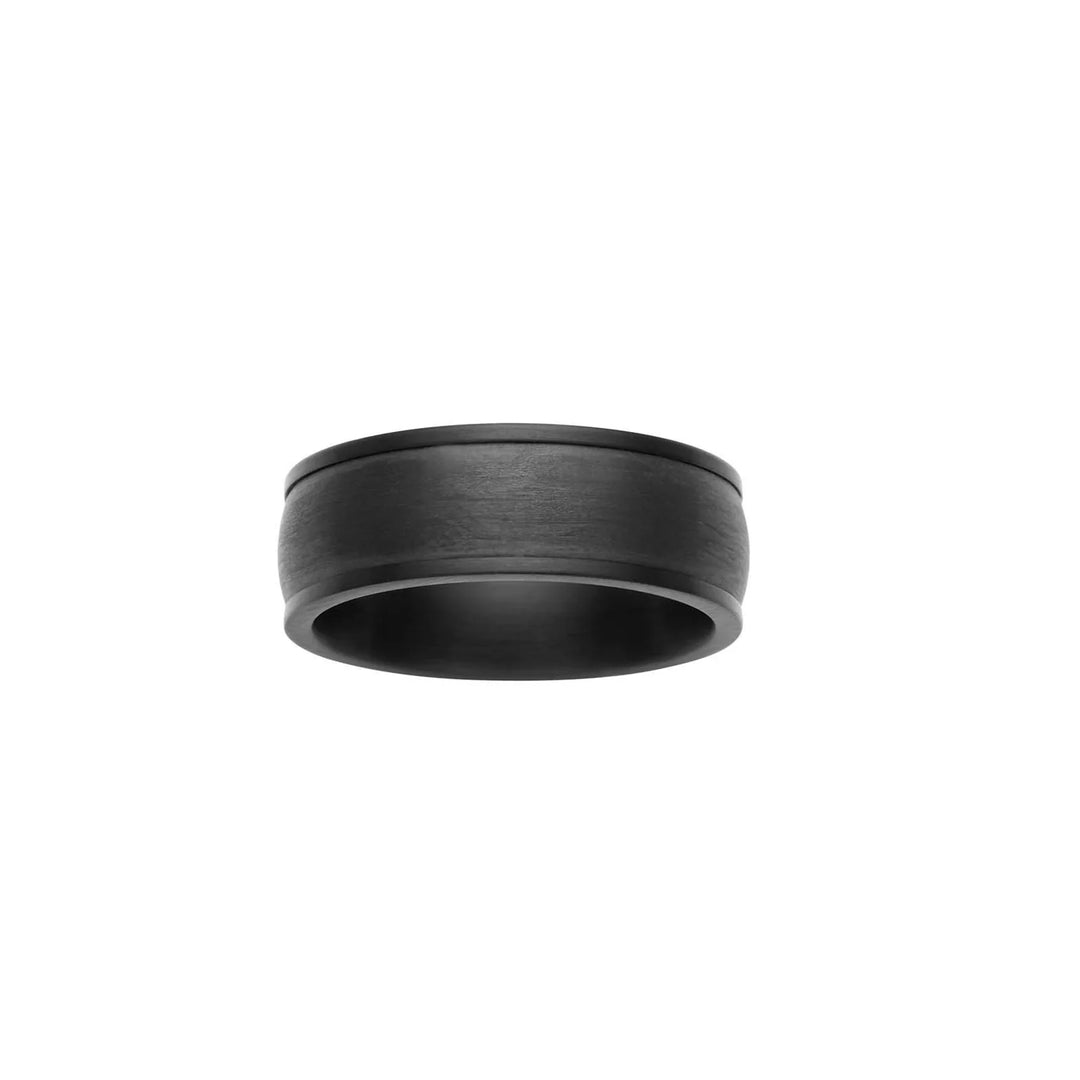 SON Stahlring schwarz mit Carbonauge