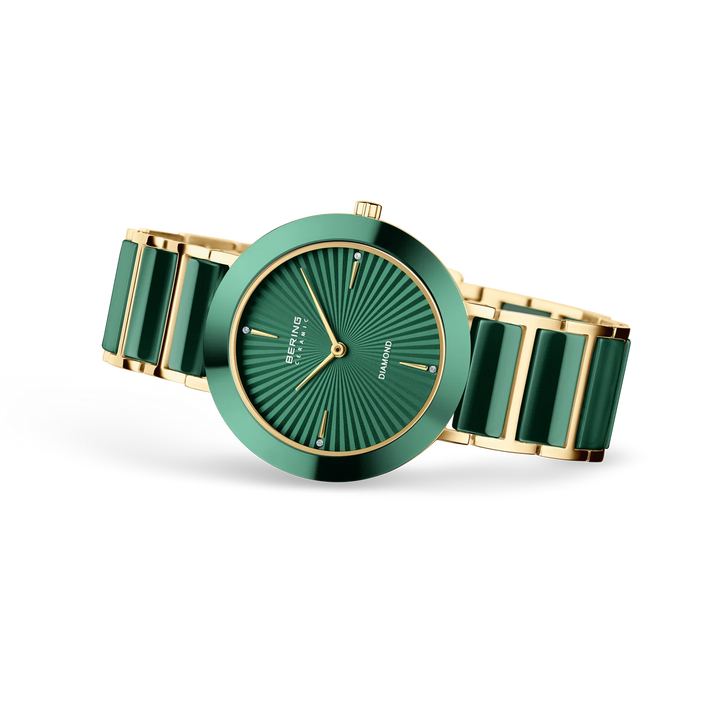BERING Damenuhr Classic 11435-738 – Grün/Gold