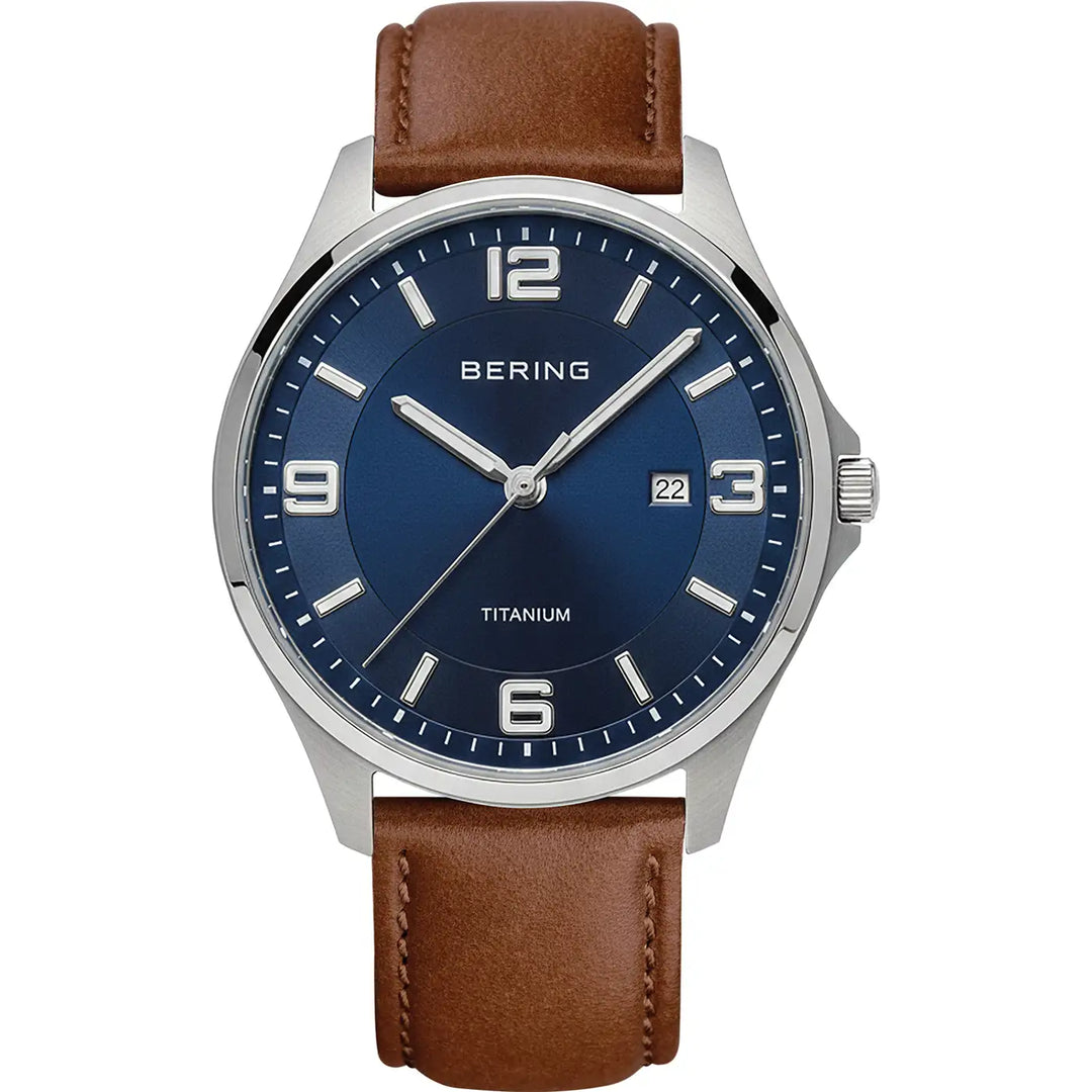 Bering Herrenuhr – Titanium, silber gebürstet 16040-507