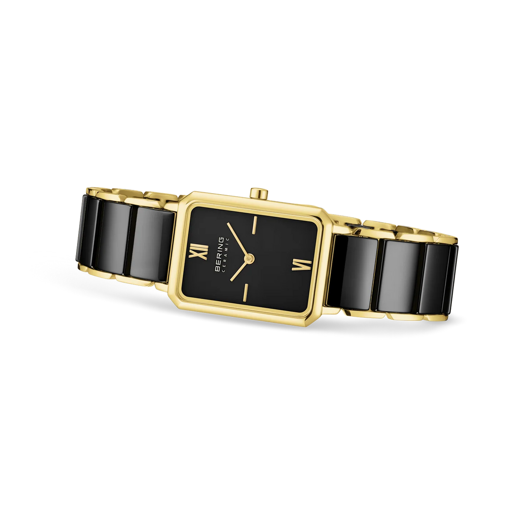 BERING Classic Damenuhr 17423-741 – Edelstahl, Keramik, Saphirglas, gold glänzend