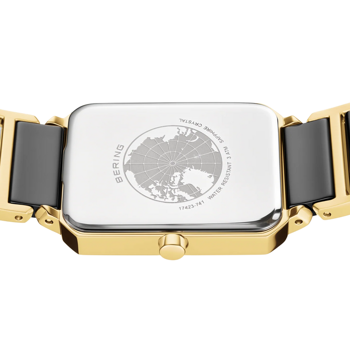 BERING Classic Damenuhr 17423-741 – Edelstahl, Keramik, Saphirglas, gold glänzend