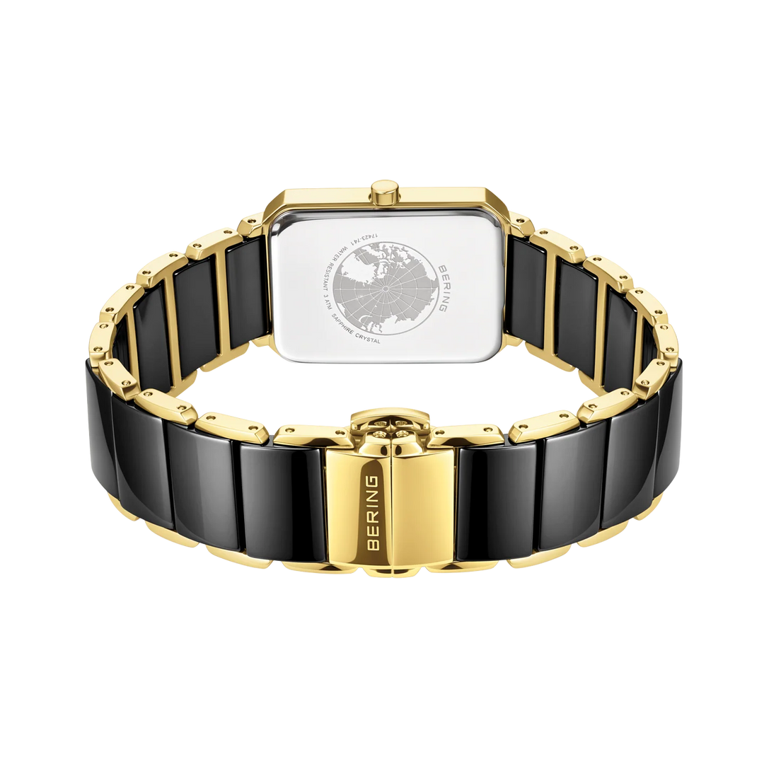 BERING Classic Damenuhr 17423-741 – Edelstahl, Keramik, Saphirglas, gold glänzend
