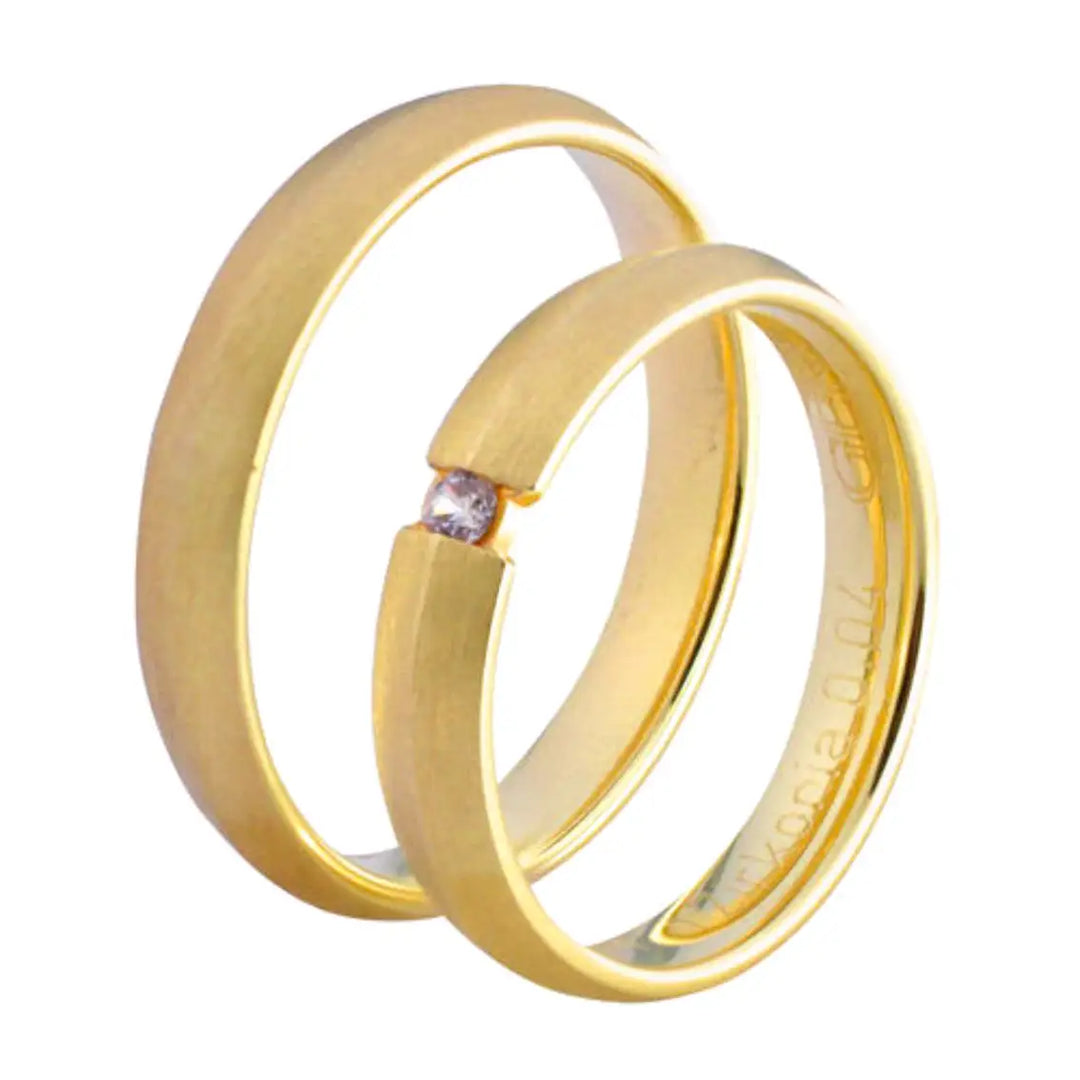 Eheringe Set, Gelbgold, 4 mm, Brillant