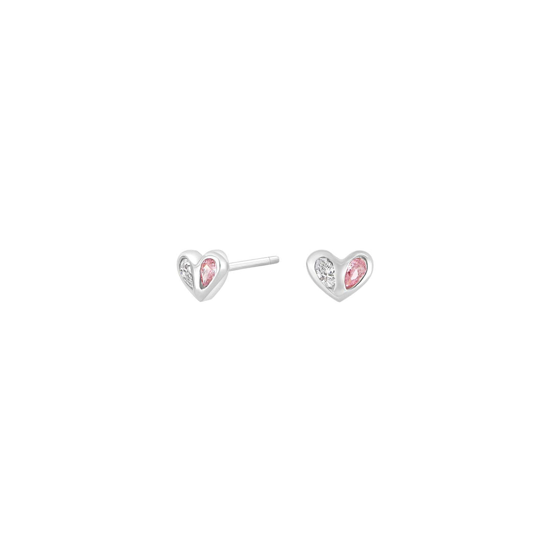 NOA Kids Ohrringe Herzform, Zirkonia, Sterlingsilber