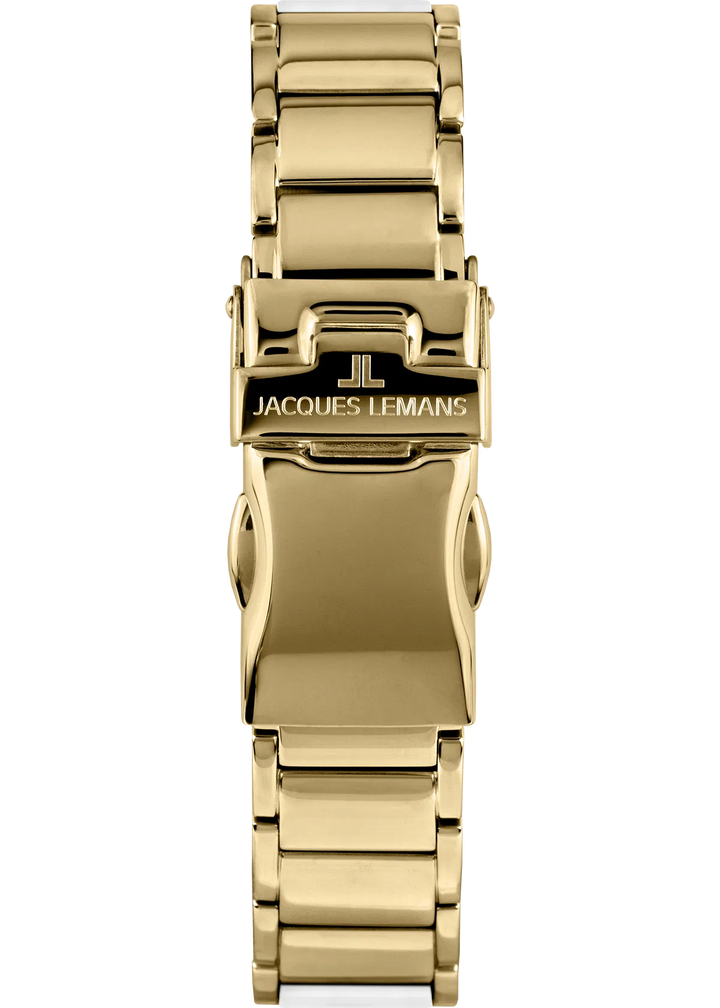 Jacques Lemans Monaco 42-7F - Elegante Damen Quarzuhr IP-Gold mit Keramik