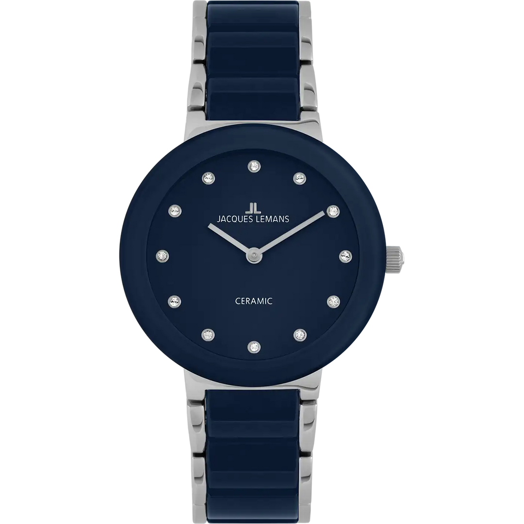 Jacques Lemans Monaco 42-7ZB - Elegante Damen Quarzuhr mit Keramik-Armband