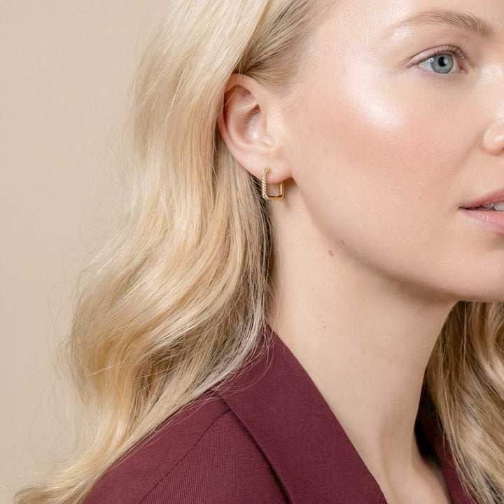 Bering Arctic Pavé Creolen goldfarben, 15,6 mm