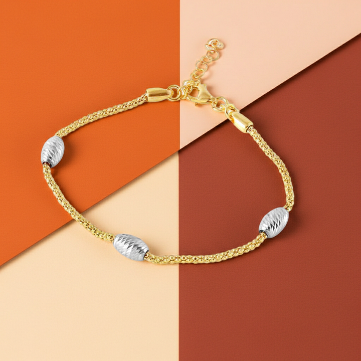 Popcorn Armband 925 Sterlingsilber vergoldet 18k