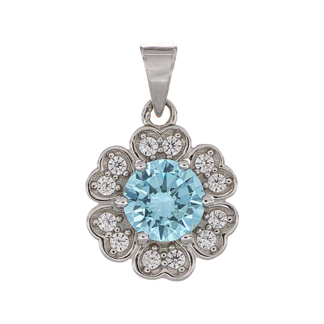 Anhänger Sterlingsilber, Zirkonia weiß & blau