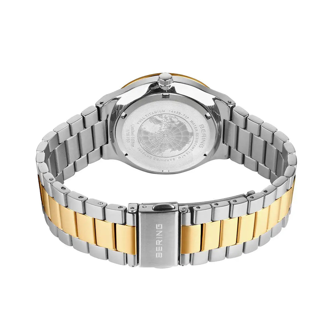 Bering Titanium Solar Herrenuhr Gold 14439-717 | Ultraleicht & Nachhaltig