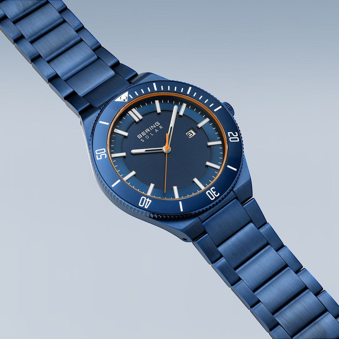 Bering Solar Herrenuhr 14443-797 - Blau poliert/gebürstet