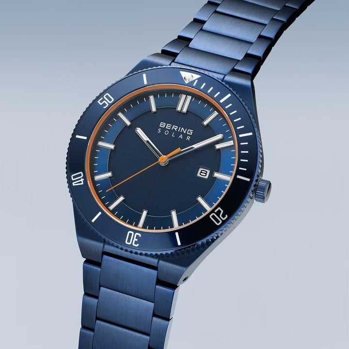 Bering Solar Herrenuhr 14443-797 - Blau poliert/gebürstet