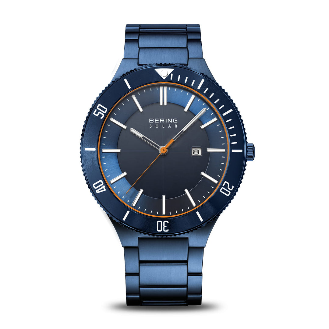 Bering Solar Herrenuhr 14443-797 - Blau poliert/gebürstet