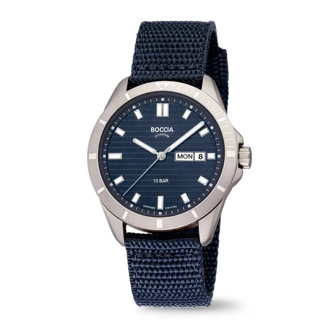 Boccia Titanium Herrenuhr 3685-01 – Sportliche Quarzuhr 40 mm Saphirglas
