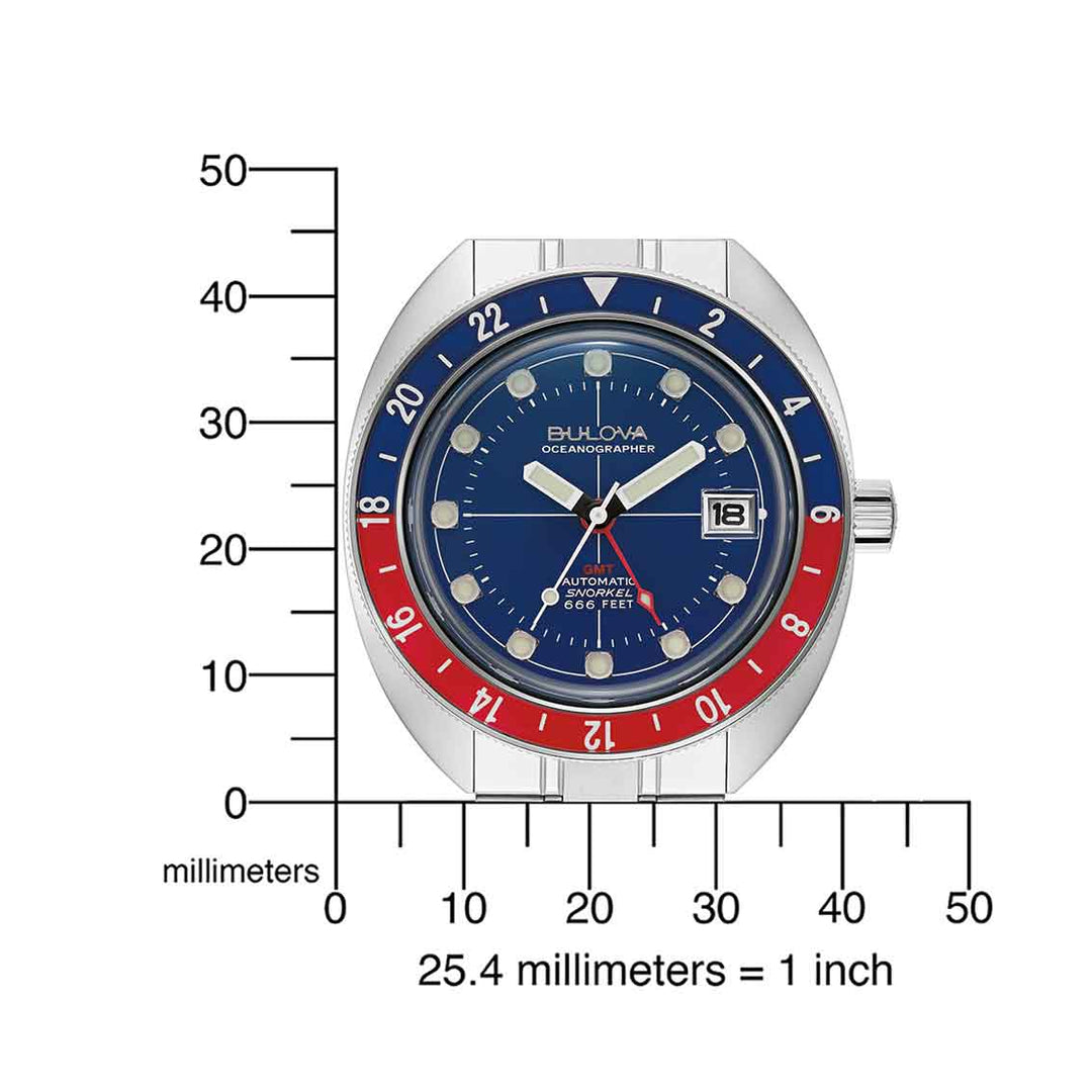 Bulova Oceanographer GMT 96B405 Automatik - Taucheruhr mit Saphirglas 20 bar