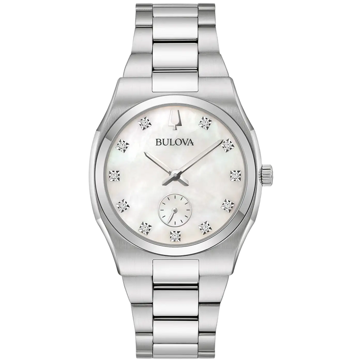 Bulova Surveyor 96P242 Damenuhr mit 11 Diamanten & Perlmutt