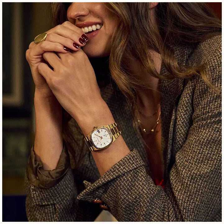 Bulova Super Seville 97B223 - Unisex Quarzuhr mit Saphirglas & vergoldetem Gehäuse