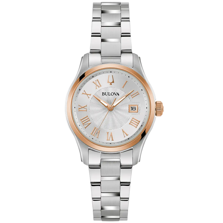 Bulova Wilton 98M136 Damenuhr Bicolor Roségold Silber
