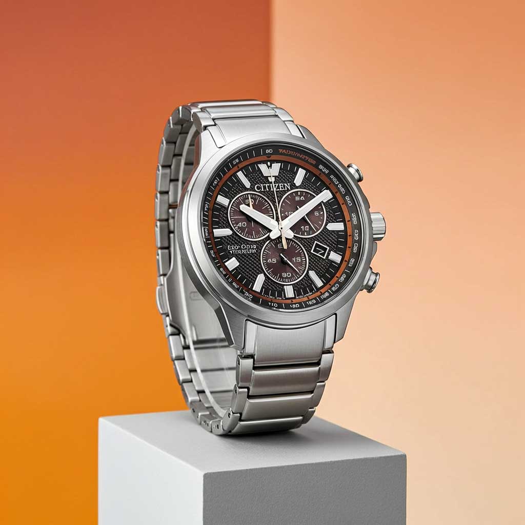 Citizen Herrenuhr Super Titanium AT2470-85H Chronograph