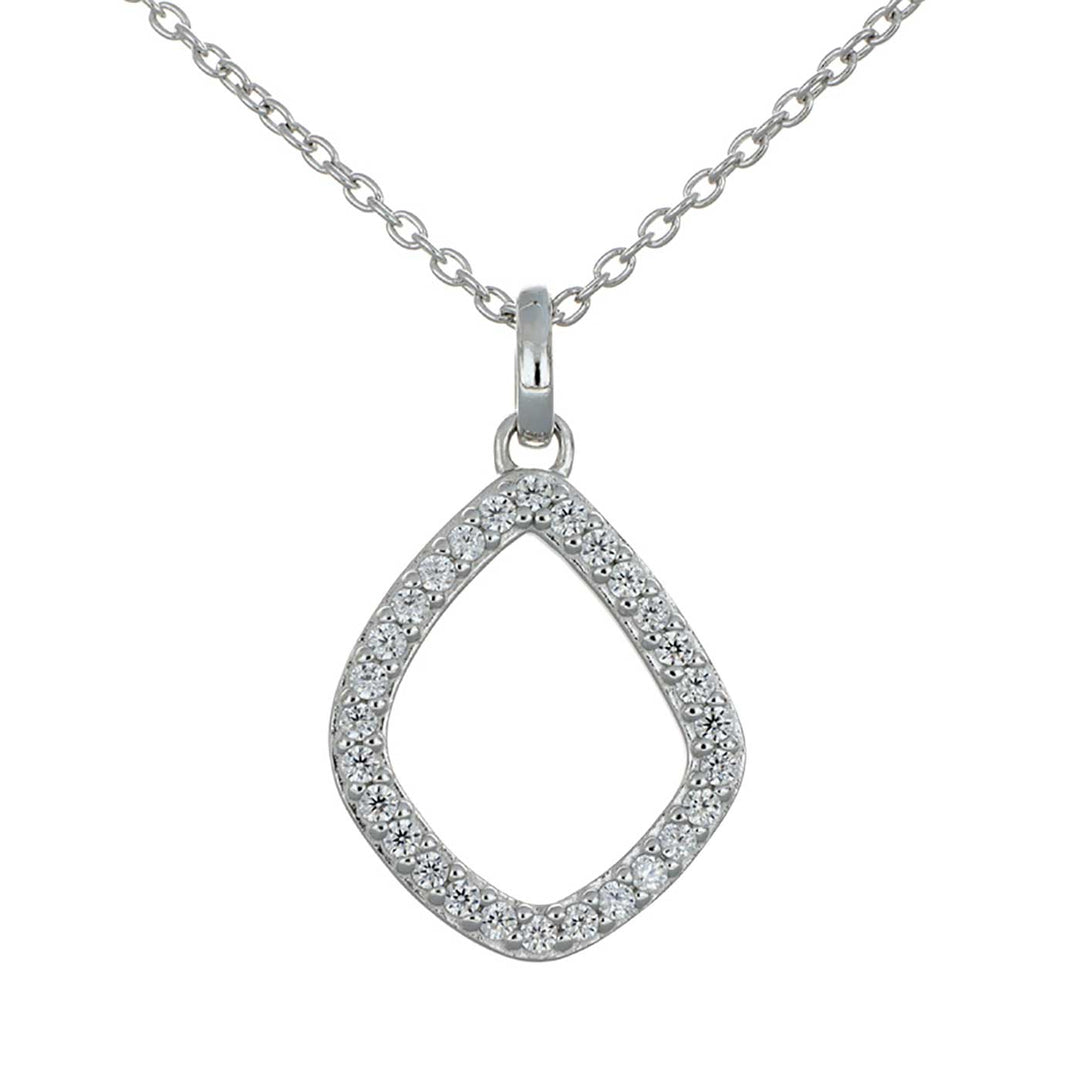 Collier Sterlingsilber, 28 Zirkonia