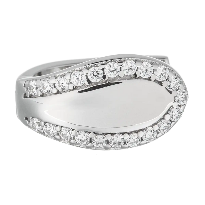 Creolen 925 Sterlingsilber mit 21 Zirkonia – Glänzende Ohrringe