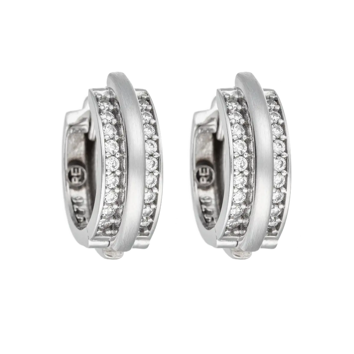 Creolen 925 Sterlingsilber mit 18 Zirkonia