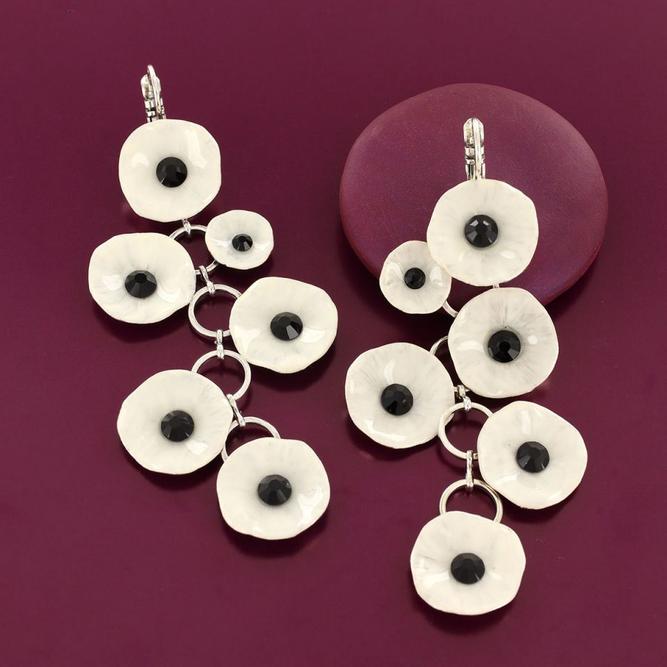 Taratata Ohrhänger Mambo Weiß - Modeschmuck mit Blumen & Strass