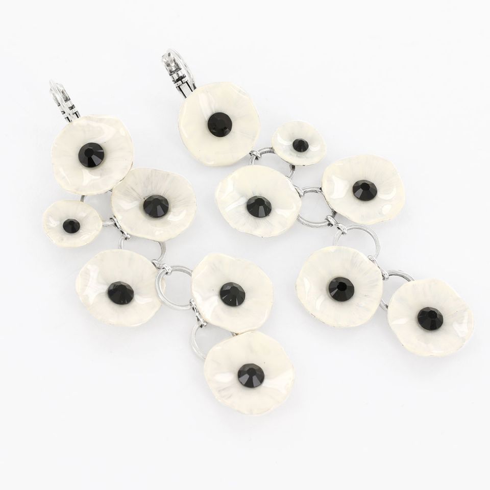 Taratata Ohrhänger Mambo Weiß - Modeschmuck mit Blumen & Strass