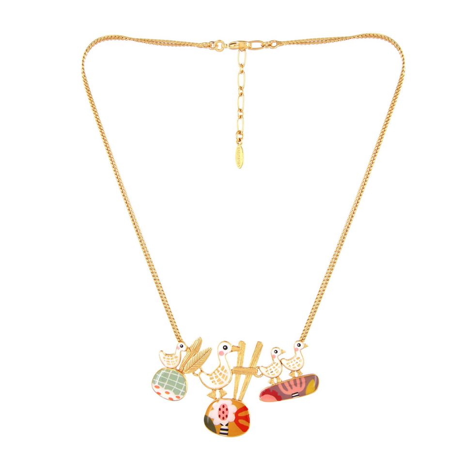 Taratata Halskette Plume – Handbemalte Designer-Halskette mit Tiermotiv