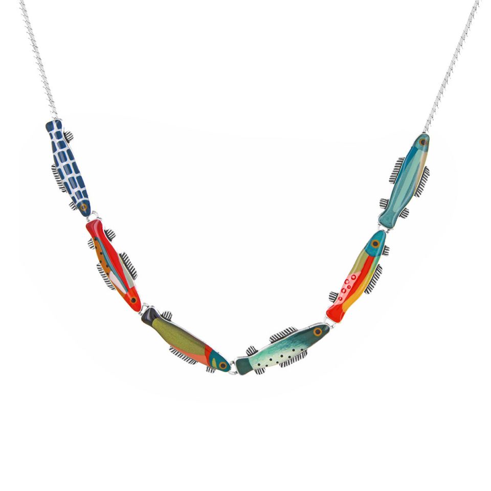 Taratata Halskette Blue – Handbemalte Designer-Halskette mit Tiermotiv in Bronze