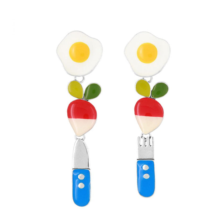 Taratata Ohrhänger Dinette – Bunte Sommer-Ohrringe mit handgemalten Mustern
