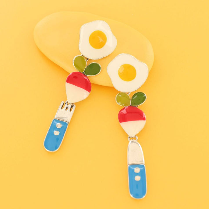 Taratata Ohrhänger Dinette – Bunte Sommer-Ohrringe mit handgemalten Mustern