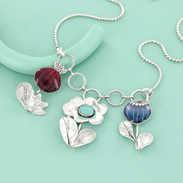 Taratata Halskette Opium – Bunte Sommer-Kette mit Jade & handgemalten Mustern